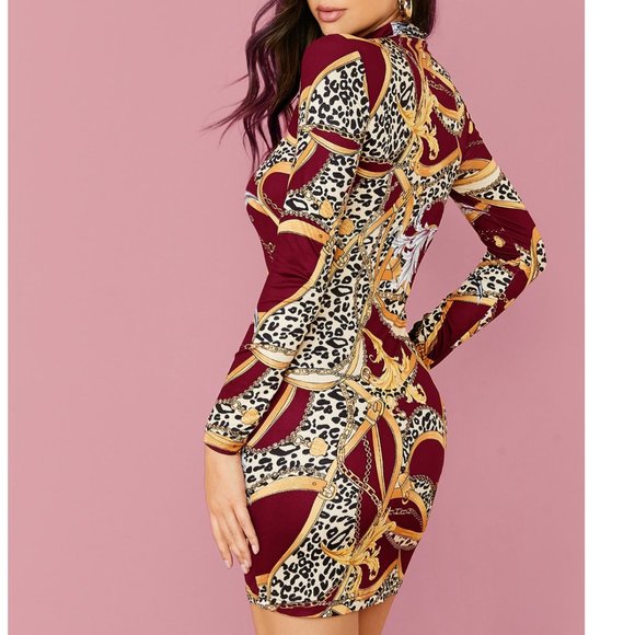 Dress Leopard and Chain Bodycon Med. New! - Picture 2 of 3